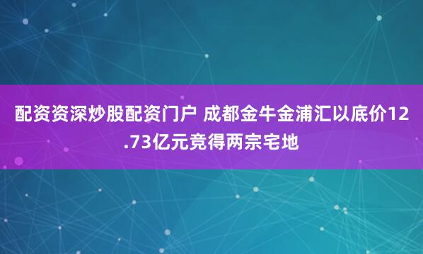 配资资深炒股配资门户 成都金牛金浦汇以底价12.73亿元竞得两宗宅地